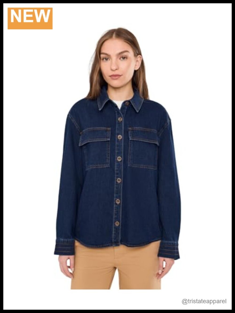 KUT from the Kloth Channing Button Front Shirt Long Sleeve Contrast Thread